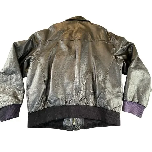 Vintage Flyer’s Leather Bomber Jacket Type A-2 US Army Air Force Men's L Map